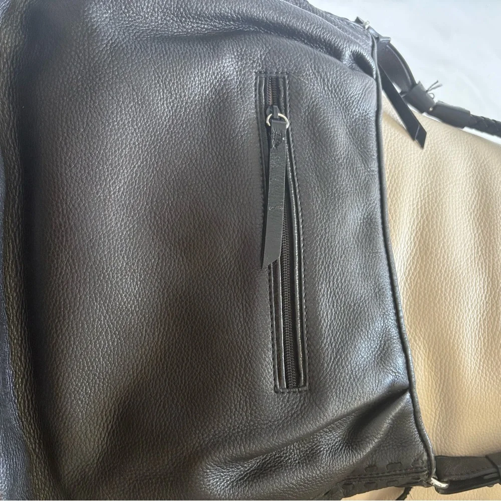 Brighton Black Shoulder Bag with Floral Embossing - Picture 7 of 9